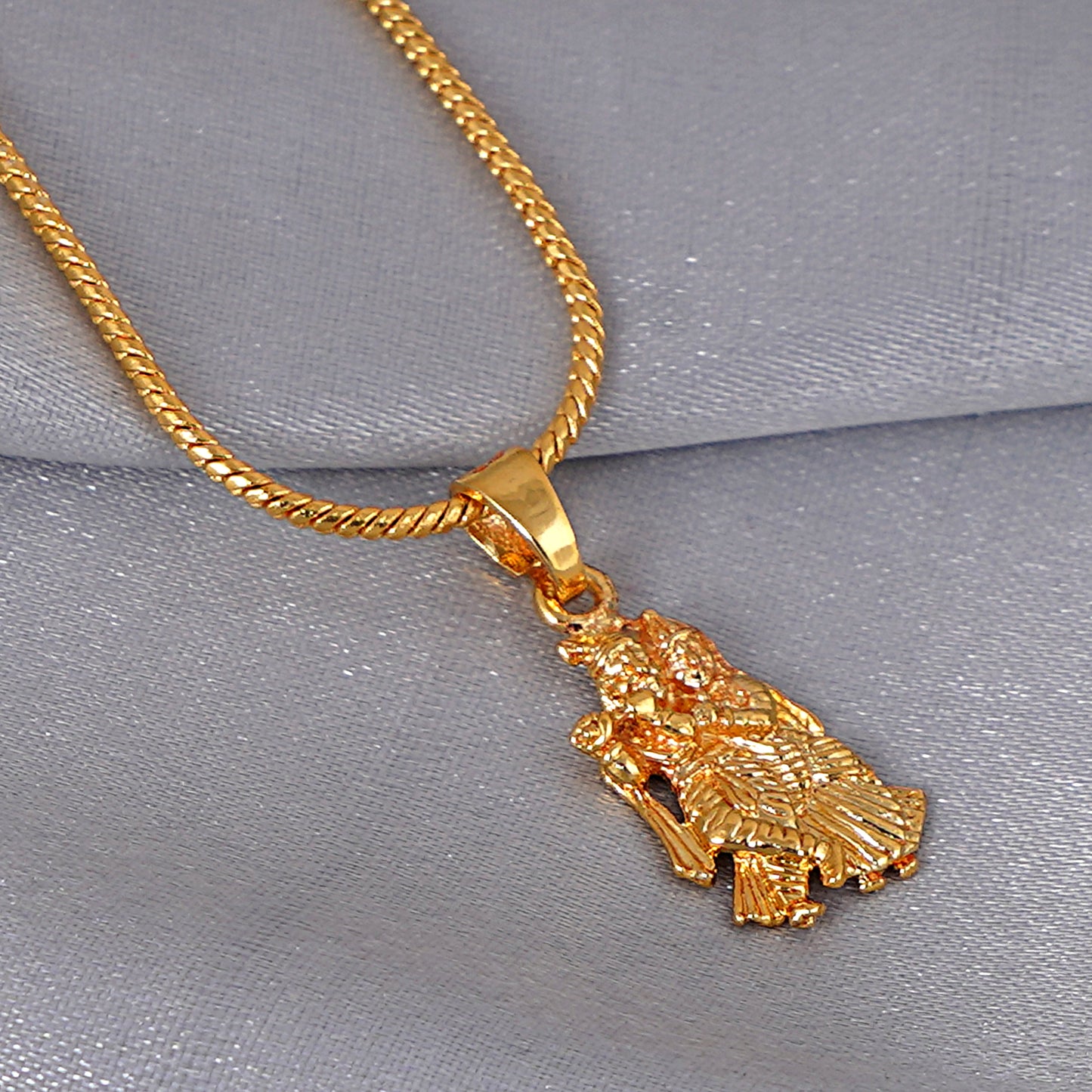 Divine Radha Krishna Gold-Plated Pendant With Round Chain | Yehra Designs