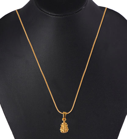 Divine Ganesh Ji Gold-Plated Pendant With Round Chain | Yehra Designs